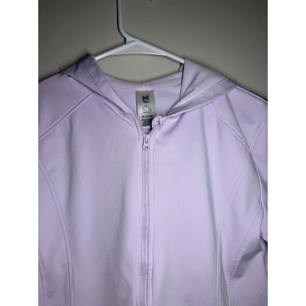 Member's Mark Girls Active Full Zip Jacket Lavender Purple Hooded Size XL 14/16